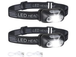 Lanterna de Cabeça LED Verde, Visão Noturna, USB BRILVIBERA