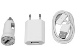 Pack Carregador Auto e Parede e Cabo PACKIPH5_ES USB - 30 Pin Branco