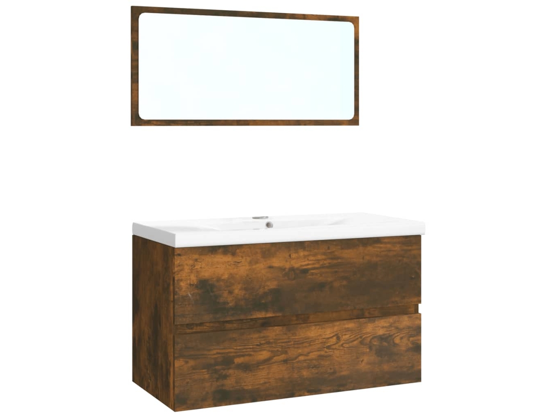 Bathroom Furniture Set, Bathroom Furniture Sets Vidaxl Marrom Madeira Processada (80 X 39.5 X 45 Cm)