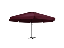 Vidaxl Guarda-sol De Jardim Com Poste De Alumínio 600 Cm Bordô