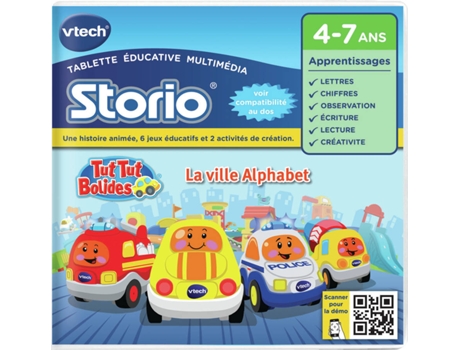 Jogo VTECH Tut Tut Bolides La ville alphabet para Storio 2