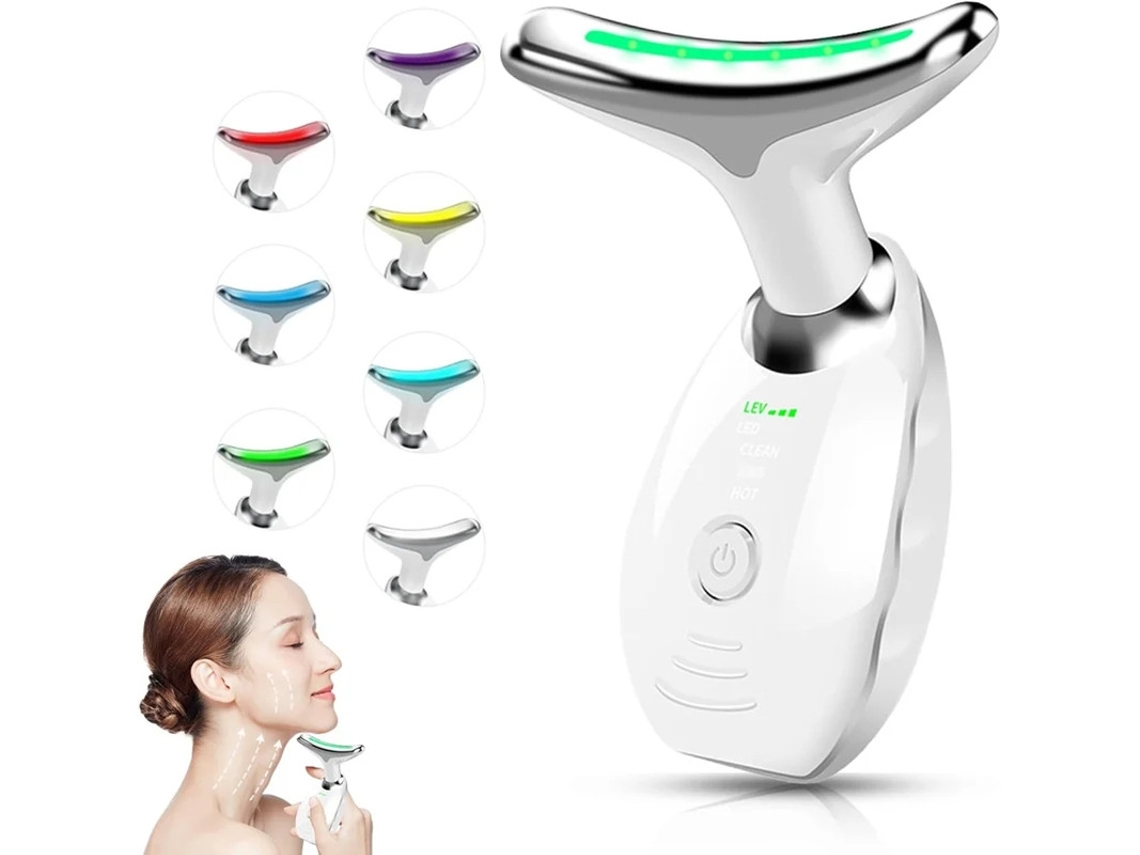 Massajador Facial De Pescoço Massajador De Pescoço Facial Led De 7 Cores Para Cuidados Com A Pele Ferramentas Multifuncionais Para Bestvite