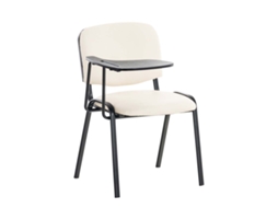 Cadeira Ken com mesa rebatível em imitação de pele creme CLP