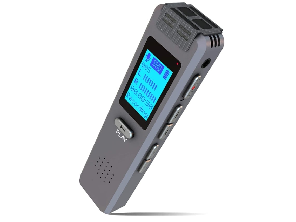 Gravador de Voz com Bateria de 180 Horas 4G Protegido Por Senha Microfone Embutido com Reprodução Preto NISSGU