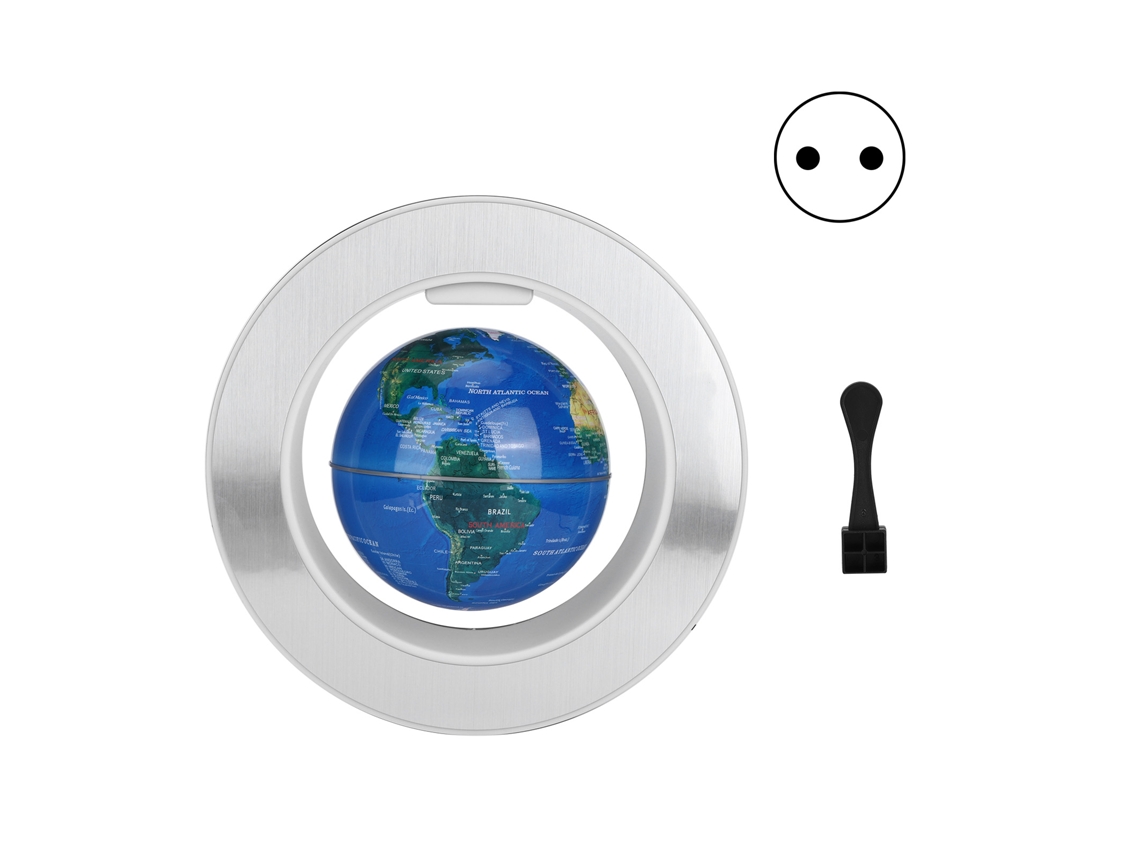 Globo Flutuante Magnético Educativo com Suspensão e Luz LED | S/MARCA