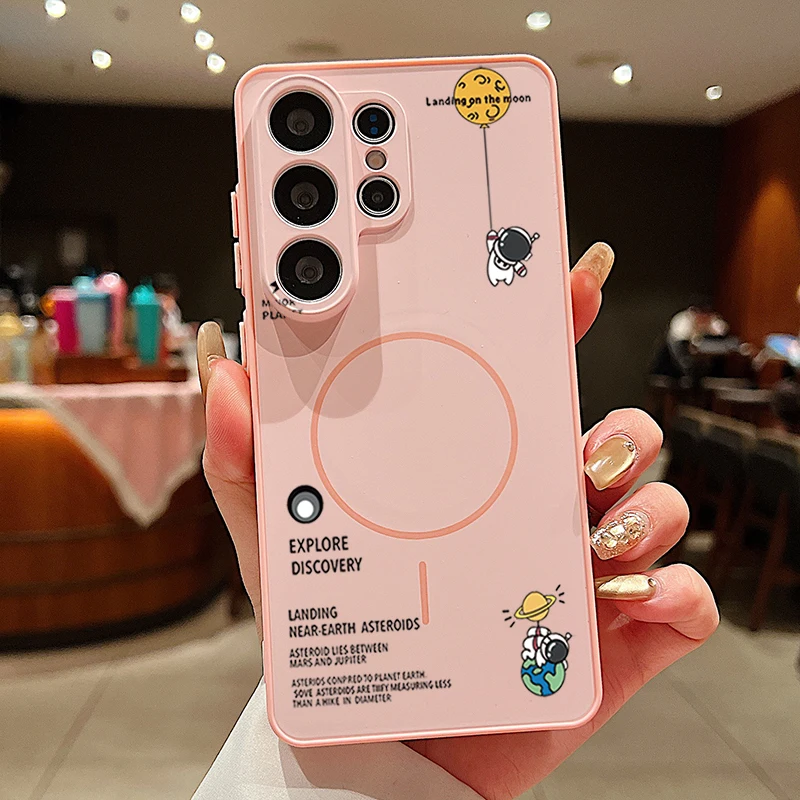 Capa Magnética Para Celular Galaxy A26 Mini Astronauta (rosa)