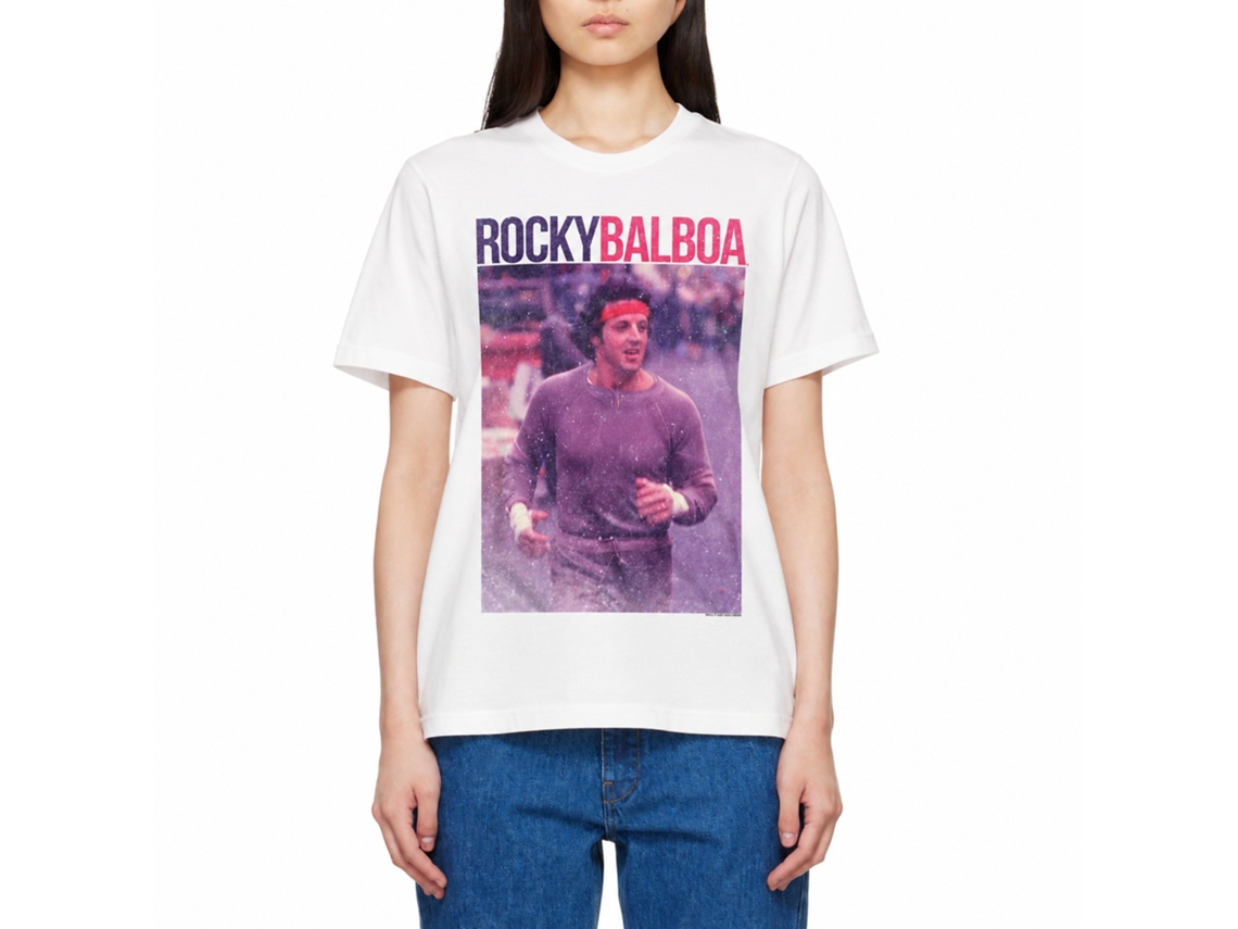 Rockinstone Rocky Movie Pic With Name White Adult T-shirt Size:xxxl