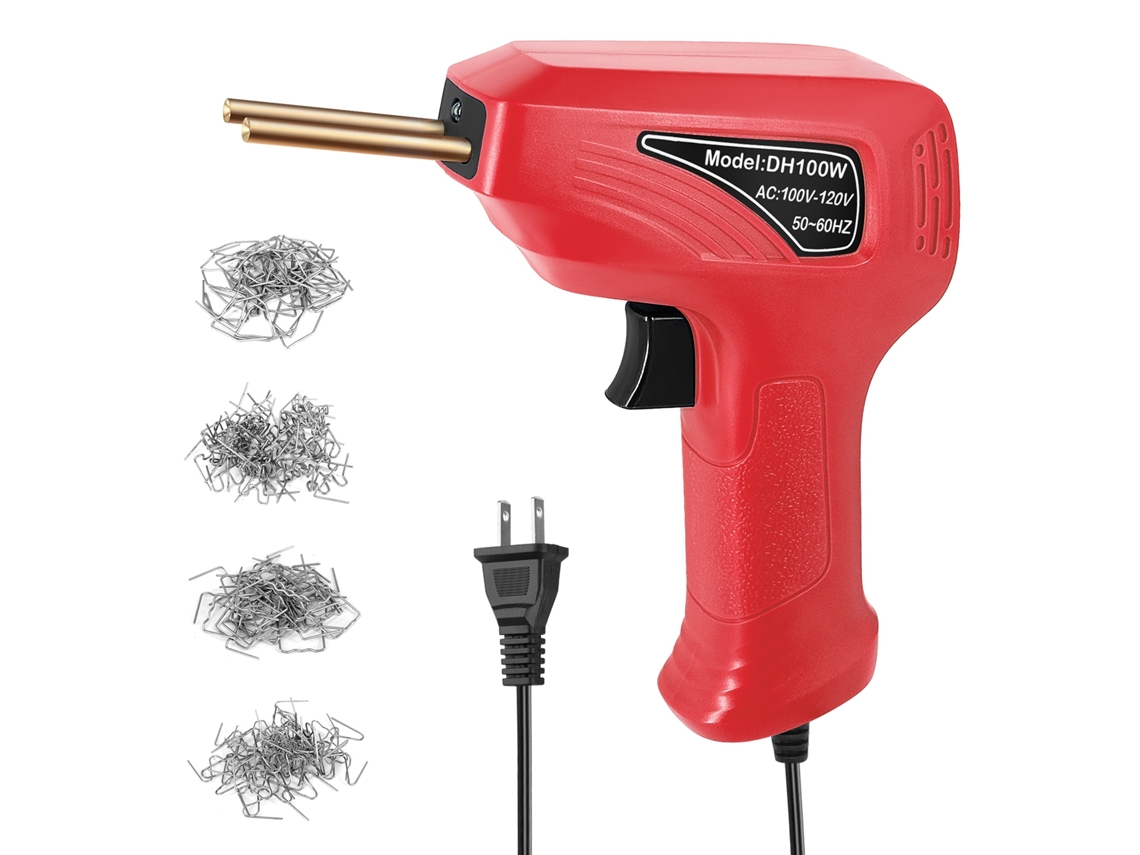 Kit De Reparo De Fendas De Painéis Com Soldador De Plástico Portátil, Stapler Quente E Luz Led