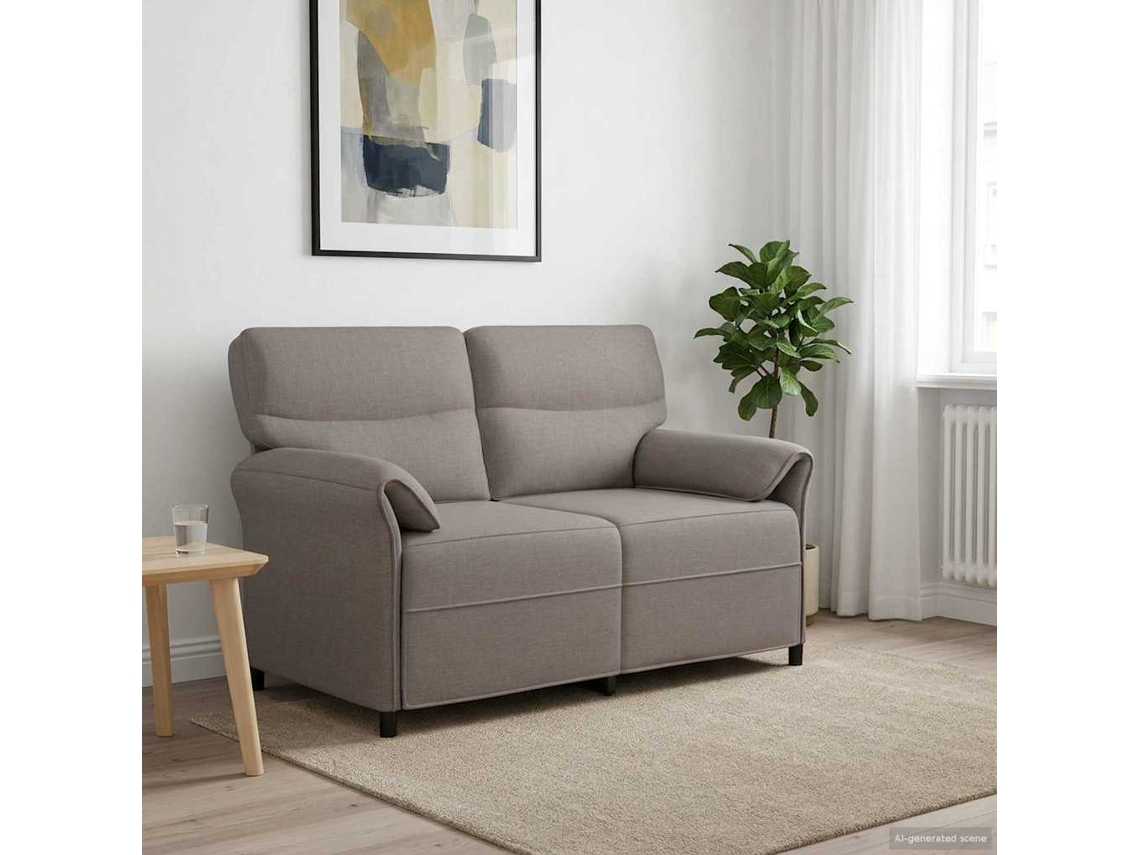 Vidaxl Sofá Para 2 Pessoas Cinzento-acastanhado 138 X 83 X 95 Cm