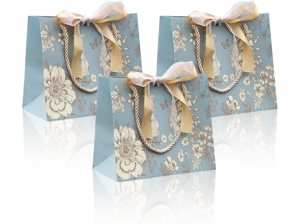 Conjunto De 3 Sacolas De Presente Com Alças, Sacolas De Papel Para Presentes, De Presente Com Laço, 25 * 20 * 12 Cm