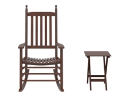 Maison Exclusive - Cadeira De Baloiço Com Mesa Dobrável Álamo Maciço Castanho