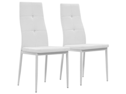 Vidaxl Cadeiras De Jantar 2 Pcs Couro Artificial Branco