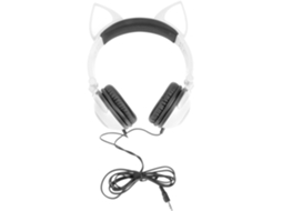 Casque Audio Design Adorável E Réglable Para Garçon Et Filles Oreilles De Chat Lumineuses, Confortável Em Pvc