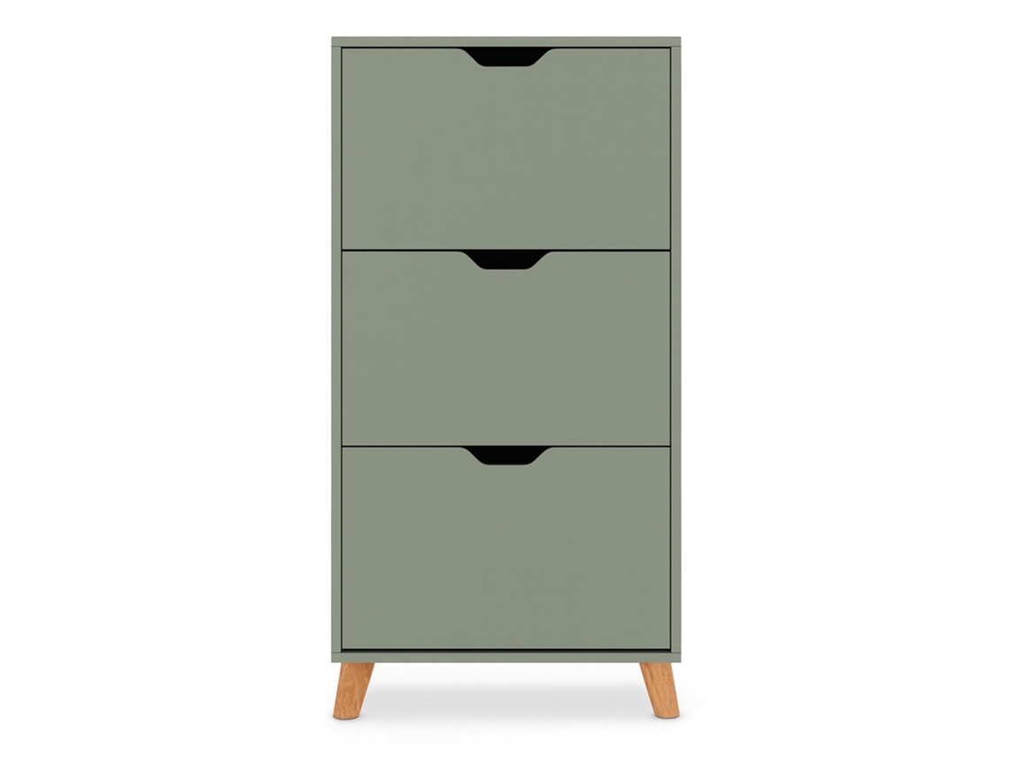 Plana Sapateira Economizadora De Espaço 3 Portas 55x116x25 Cm 18 Pares Em Madeira Sálvia Frankystar