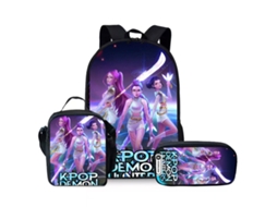 Mochila Estampada Com Conjunto De Lancheira E Estojo, Impermeável, Grande Capacidade, Proteção Da Coluna E Alívio Do Estresse Estilo 5