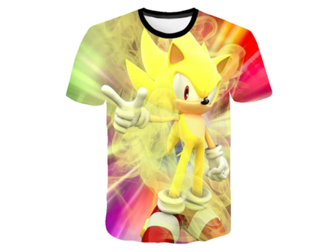 Conjunto Desenho Animado Dragon Ball Sonic Infantil Camiseta E Short Menino