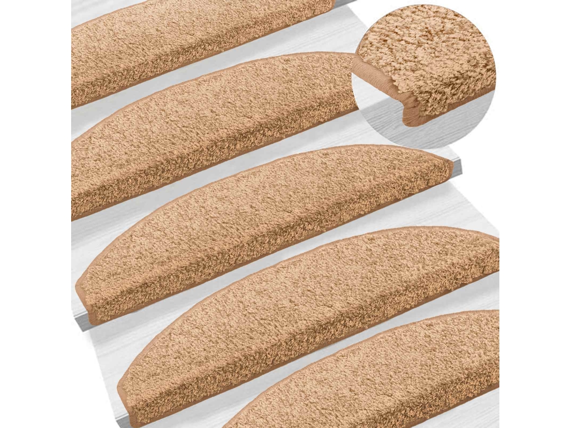 Tapetes Adesivos para Escadas 15 Pcs Bege 80x24,5x3,5cm MAISON EXCLUSIVE