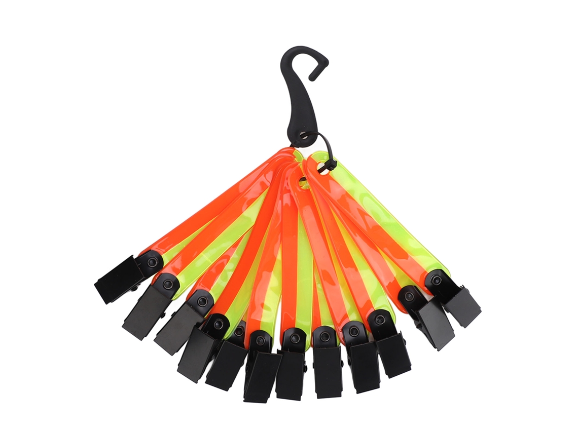 12 marcadores de sendero, reflectantes, alta visibilidad, clip, trekking, caza, exterior, amarillo y naranja S/MARCA