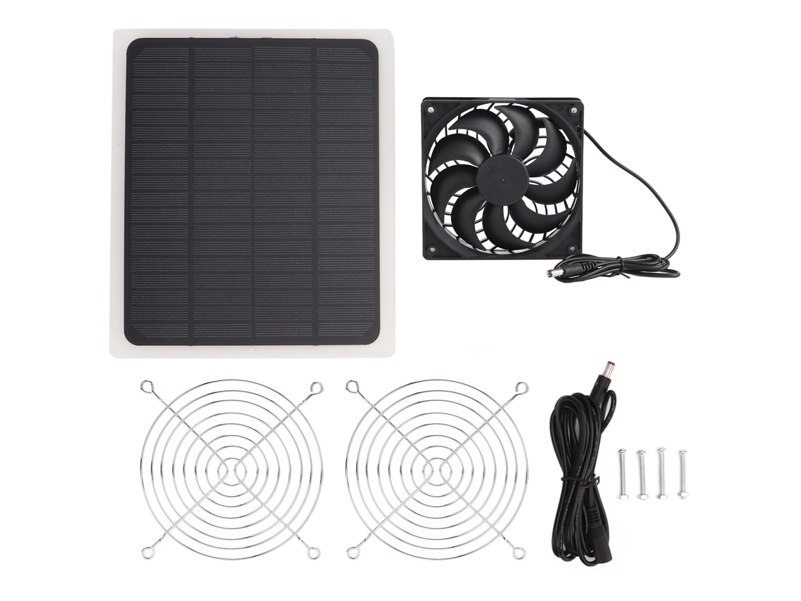 Kit Ventilador Solar 10w Resistente À Água para Casa e Estufa | S/MARCA