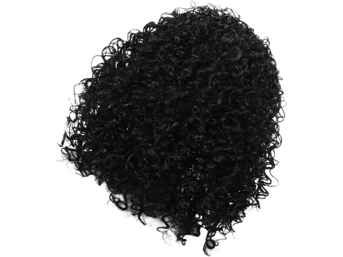 Peruca Com Faixa De Cabelo - Peruca De Cabelo Humano Cacheado Preto Para Mulheres, Fácil De Usar.