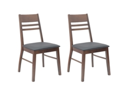 Conjunto 2 Cadeira De Jantar Vidaxl Castanho Madeira De Seringueira Maciça (43 X 54 X 89 Cm)