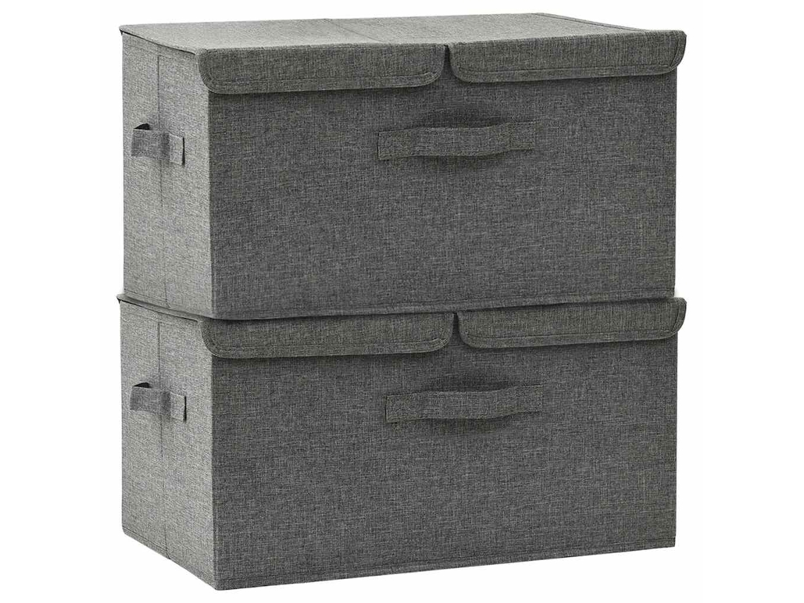 Conjunto 1 Caixa De Armazenamento Vidaxl Antracite Tecido (50 X 30 X 25 Cm)