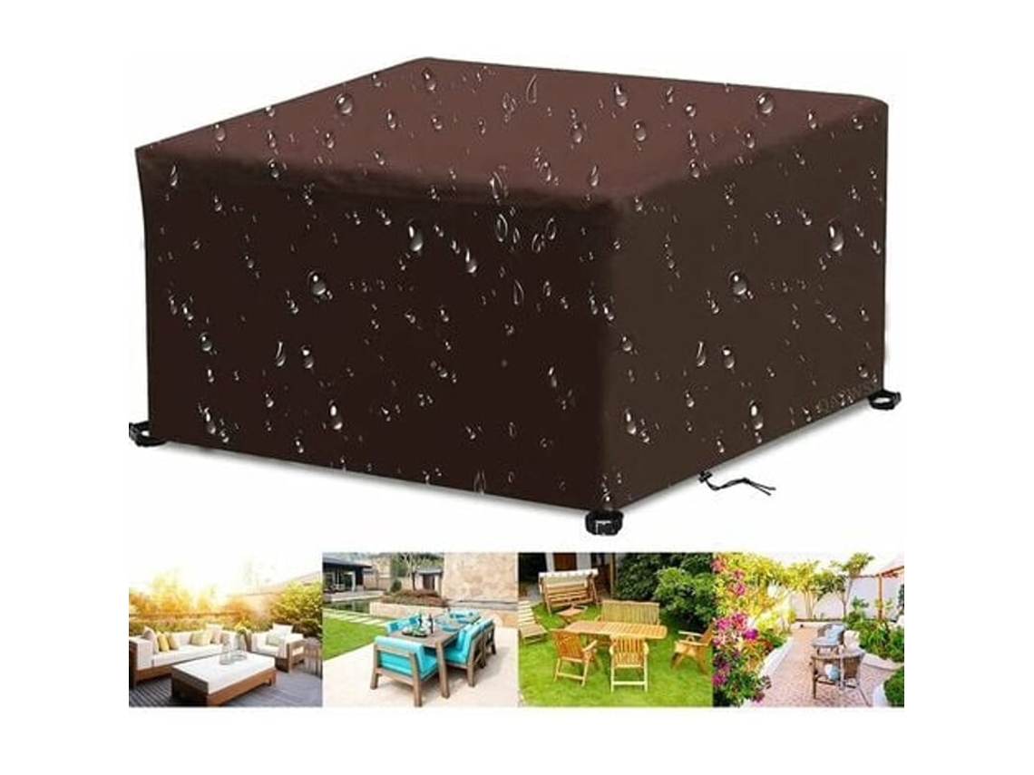 Capota Para Móveis De Jardim 420d Oxford Impermeável Uv Resistente Retangular Marrom 90x90x90cm