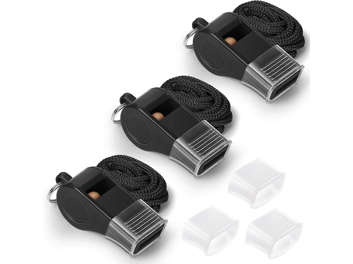 Apito De Árbitro Lurelia Pack 6 Peças Em Abs Com Cordão 120 Db Para Treino Desportivo E Emergência