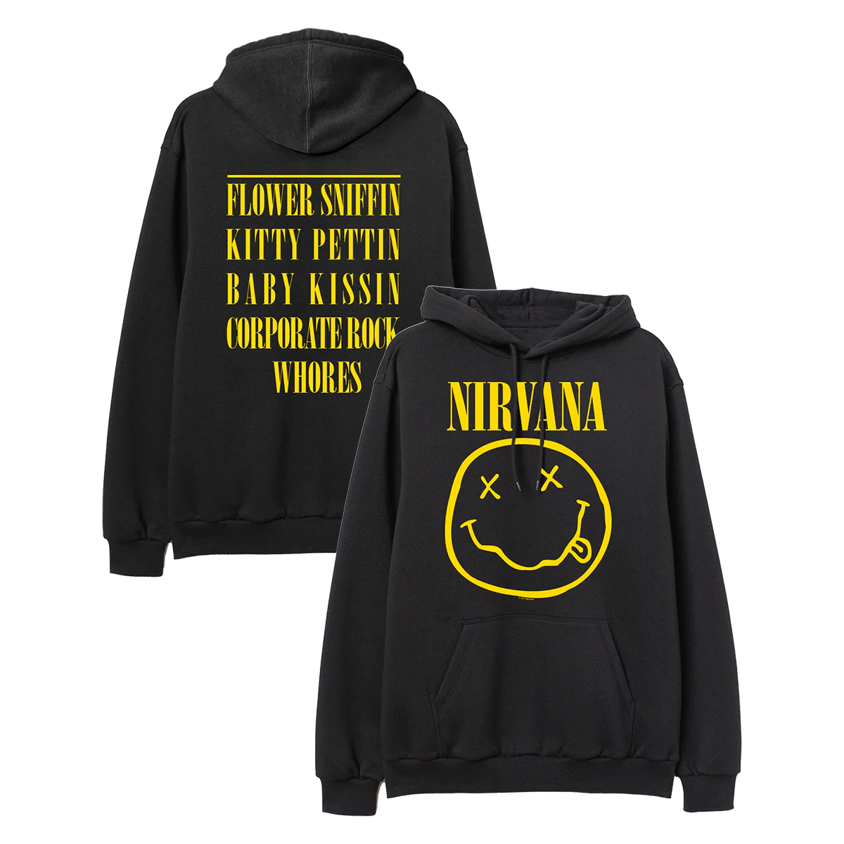 Rockinstone Nirvana Smiley Hoodie Pullover(l)