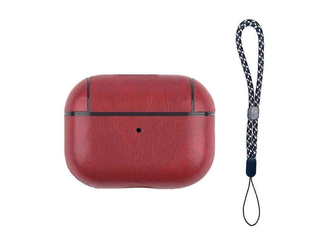 Capa Protetora De Couro Resistente A Impactos Para Fones De Ouvido Sem Fio Airpods Pro 2 Com Cordão.