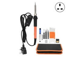 Conjunto De Soldadura Eléctrica Com Ferro De Soldar De Temperatura Ajustável, 20 Peças, Ferramentas De Soldadura, Plugue Uk 220v