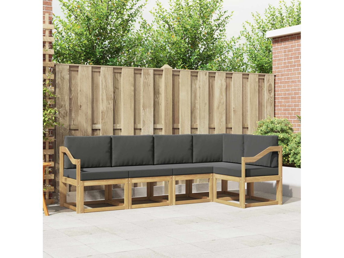 Vidaxl Conjunto De Sofás Para Exterior 5 Unid. Branco E Antracite