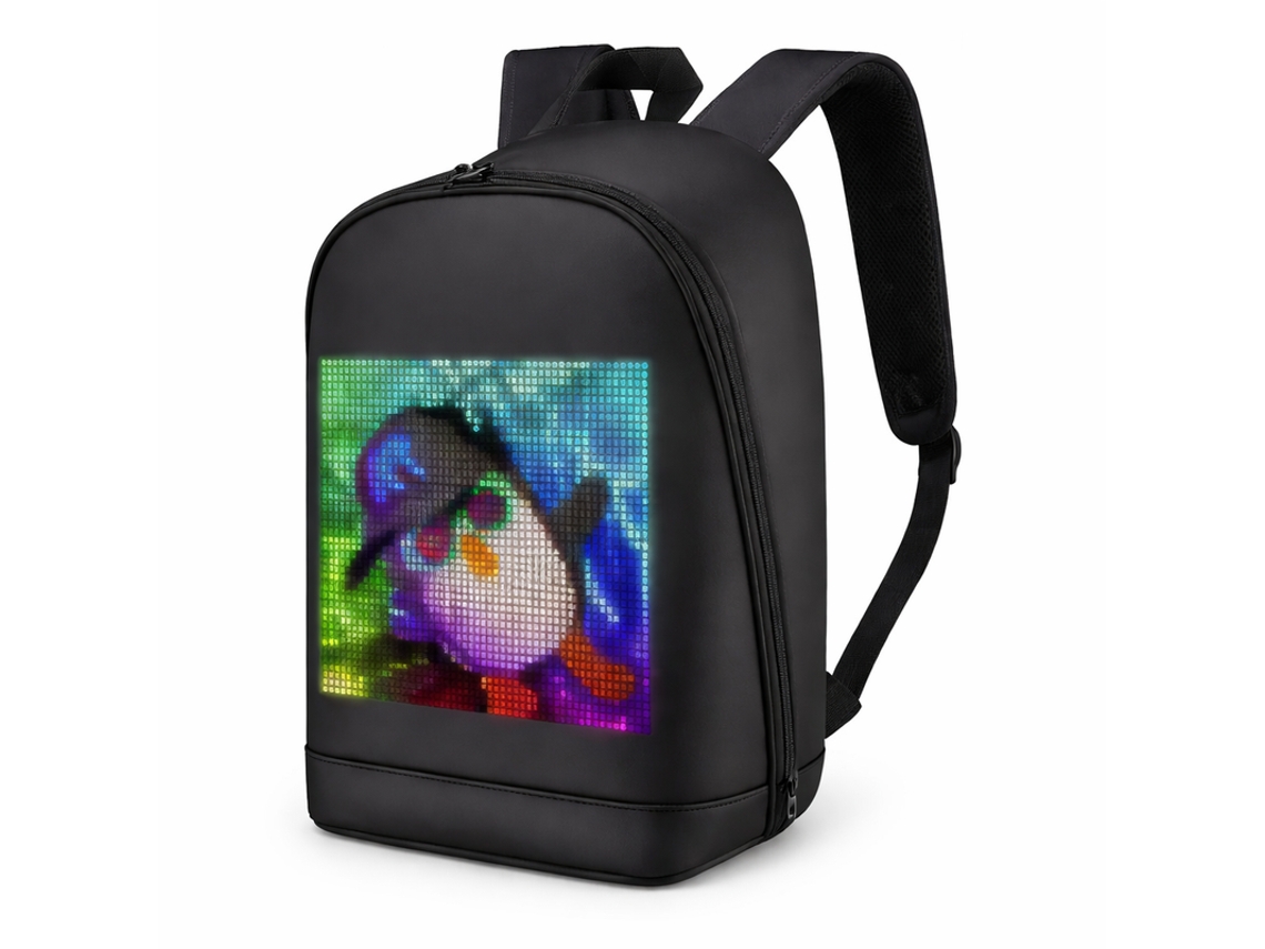 Mochila Com Ecrã Led Programável Com Painel Luminoso Personalizável Skyhe B301 Preto