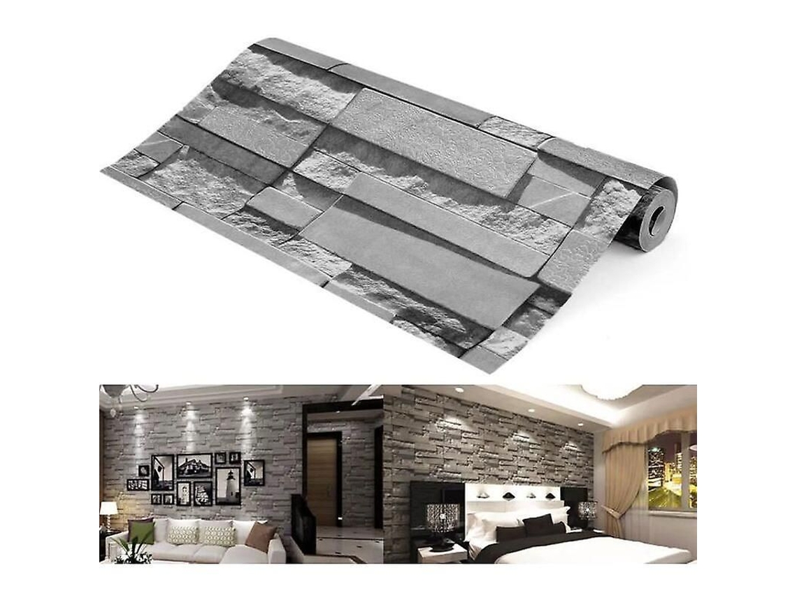 Papel Pintado Efecto Ladrillo 3d 9.5m X 0.53m No Tejido Resistente Al Desgaste Para Salón Dormitorio