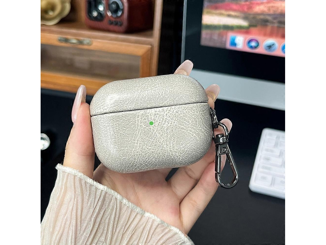 Capa Protetora Retrô Em Couro Oleado Para Fones De Ouvido Bluetooth Airpods Pro