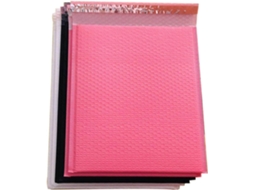 Pacote com 20 Sacos de Plástico Bolha Leves nas Cores Preta e Rosa para Envio de Correspondências e Armazenamento de Escritório