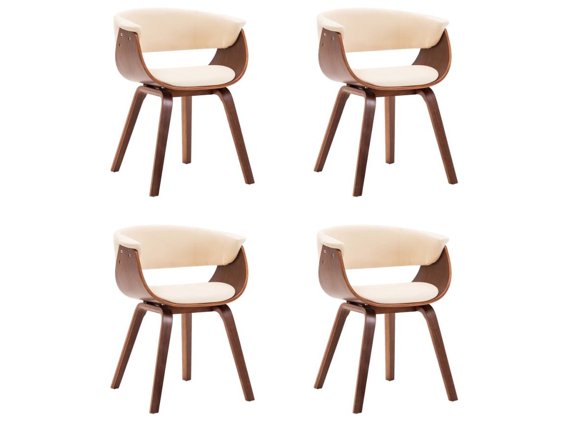 Dining Chair, Dining Chairs Vidaxl Creme Couro Artificial (n/a)