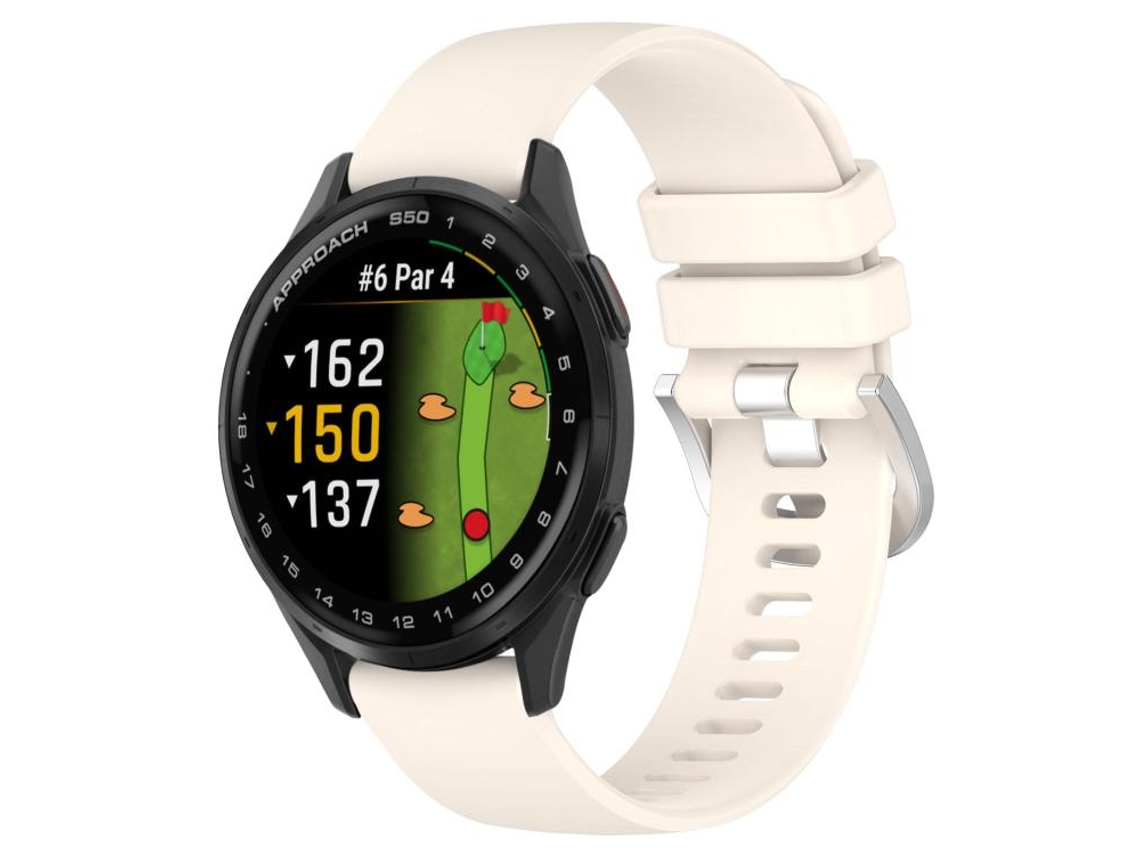 Bracelete para Garmin Approach S50 Silicone Fivela Prateada Brilhante Líquida Starlight XIAOMOYU (20mm)