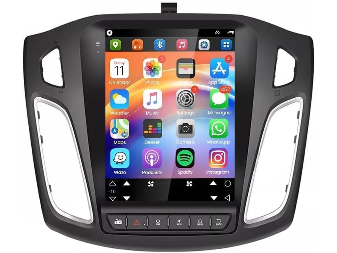 Rádio Double Din De 9, 7 Polegadas Para Ford Focus 2012-2018, 2+64g, Android 14 Com Tela Sensível Ao Toque