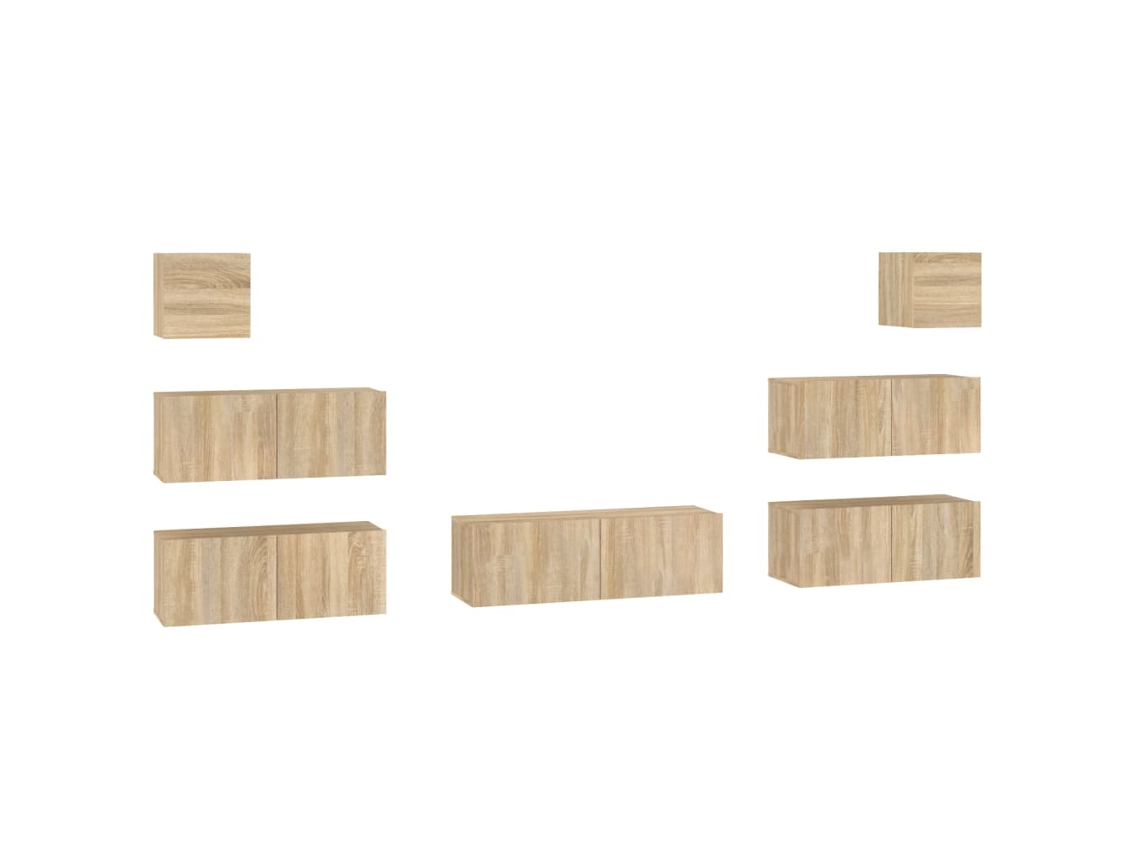 Tv Cabinet Set, Tv Cabinet Sets Vidaxl Marrom Madeira Processada (n/a)