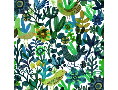 Wallpapers4beginners Papel De Parede Artístico E Colorido Com Pássaros E Flores Wallpaper4beginners