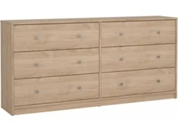 Cómoda Dupla com 6 Gavetas Aveiro Carvalho (143.1 x 30.1 x 68.3 cm)