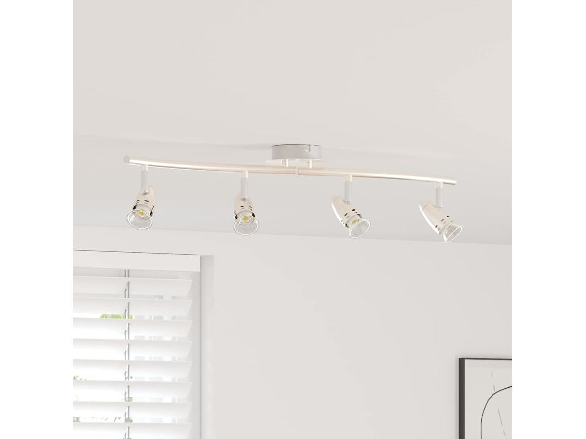 Vidaxl Foco De Teto Com Holofotes Níquel 61 X 10 X 12,5 Cm Metal