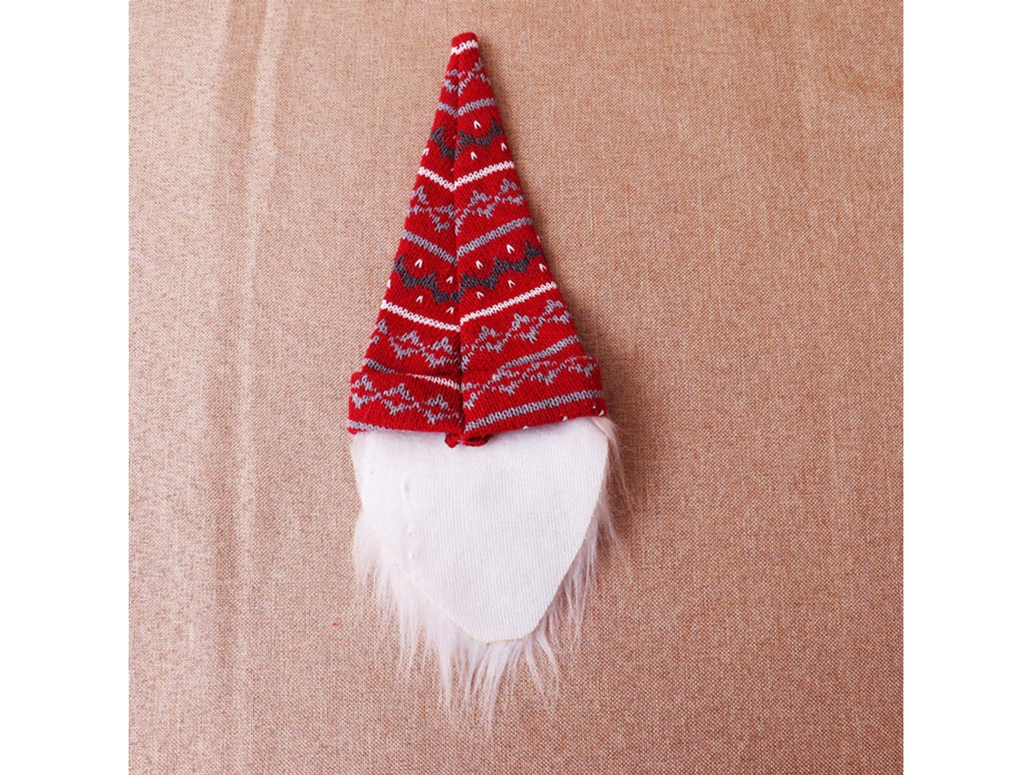 Decoração Natal Chapéu Tricot Capa Garrafa Boneco Sem Rosto
