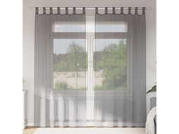 Vidaxl Cortinas De Voile Com Laços 2 Pcs Cinzento-escuro 140x245 Cm