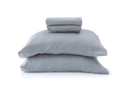 Conjunto Lençóis Microfibra 220x270cm Cinza Kasa