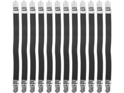 Stobaza Conjunto De 12 Peças Prendedores Elásticos Pretos Para Tábua Passar Roupa, Com Tiras E Cordas Antiderrapantes De