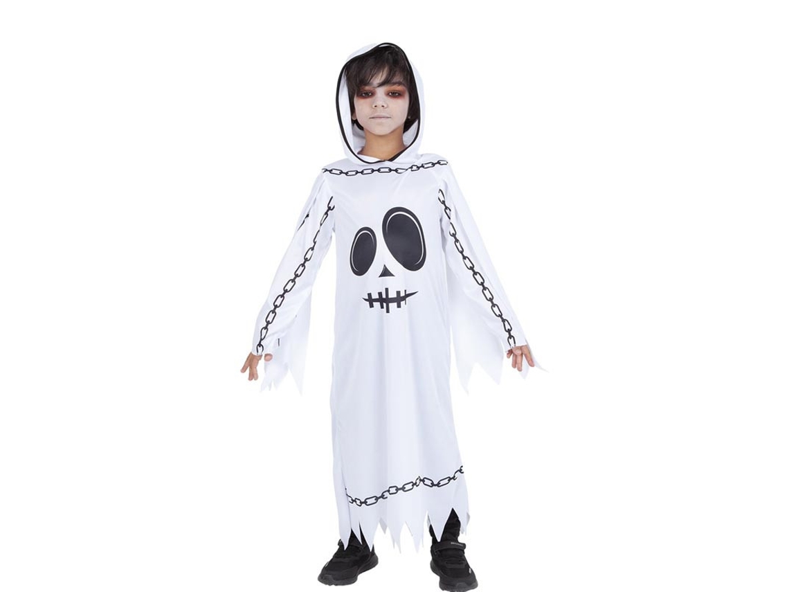 Fantasia infantil de fantasma acorrentado com capuz
