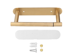 Suporte de Papel Higiênico Dourado Polido Multifuncional Aço Inoxidável 304 S/MARCA
