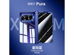 (azul Anti-espião Huawei Puraxmax Classic Edition) Caso De Telefone Mola De Eixo Médio Chapeamento De Sucção Magnética Caso Membrana Integrada
